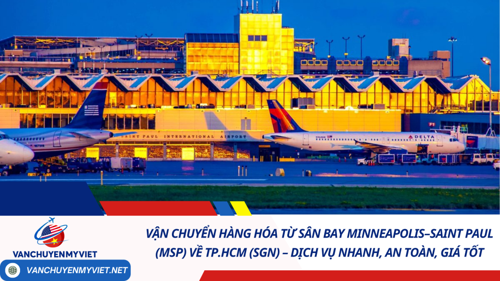 Vận Chuyển Hàng Hóa Từ Sân Bay Minneapolis–Saint Paul (MSP) Về TP.HCM (SGN) – Dịch Vụ Nhanh, An Toàn, Giá Tốt